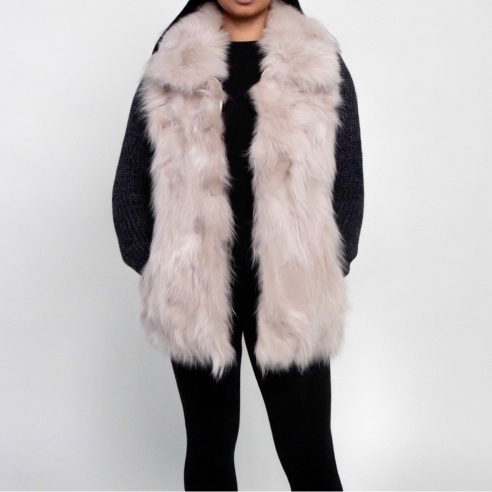 Real Wool sleeved Fur vest